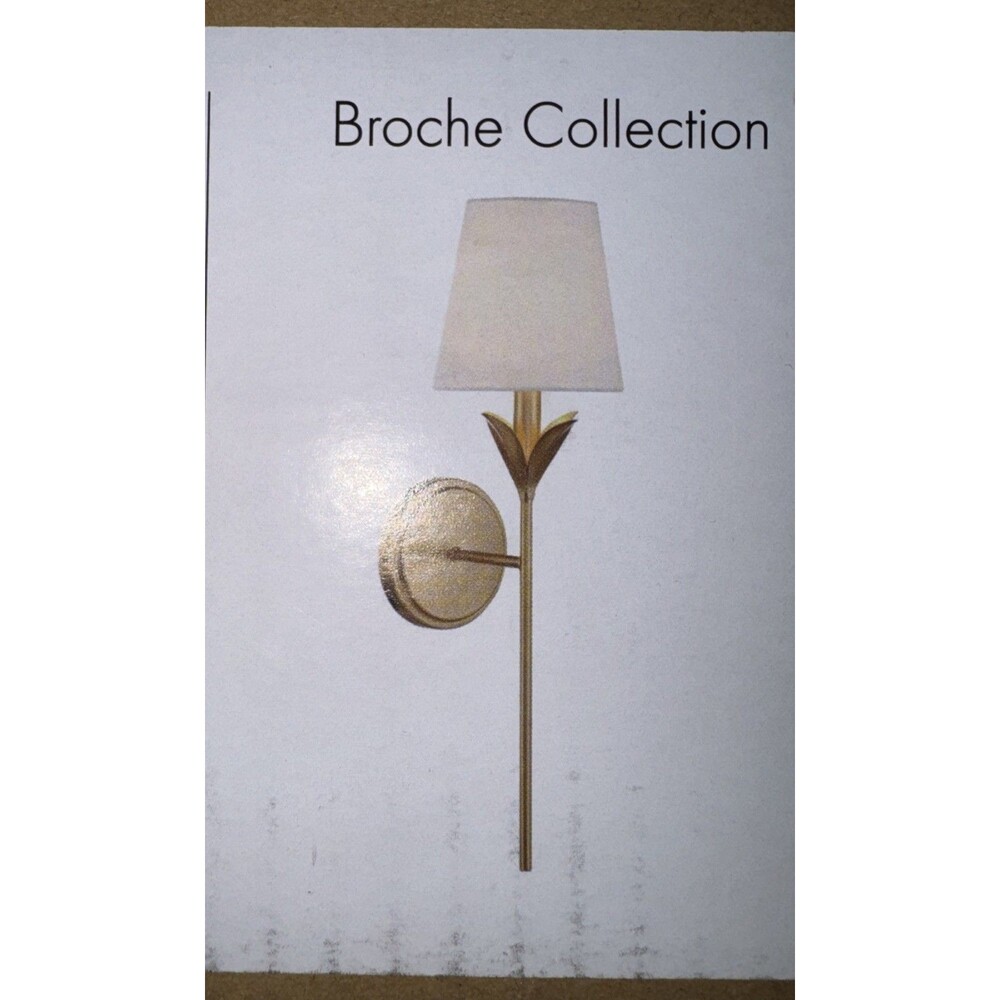 Crystorama Broche Collection 531-GA Antique Gold Wall Sconce Cone Shade Metal